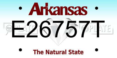 E26757T Arkansas License Plate