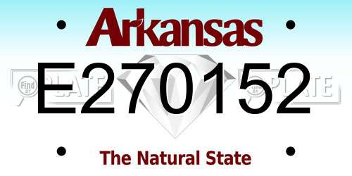 E270152 Arkansas License Plate