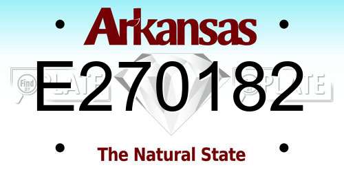 E270182 Arkansas License Plate