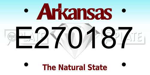 E270187 Arkansas License Plate