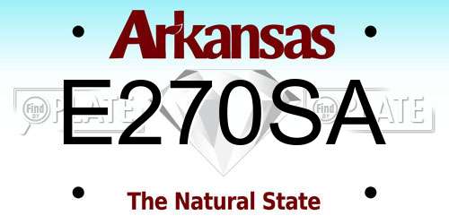 E270SA Arkansas License Plate