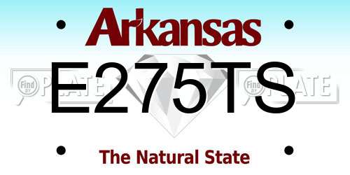 E275TS Arkansas License Plate