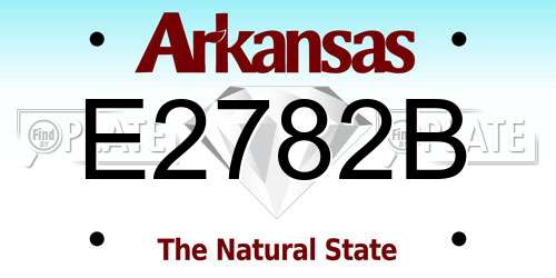 E2782B Arkansas License Plate