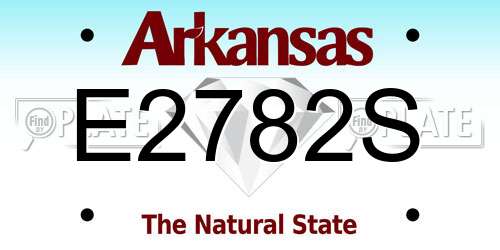 E2782S Arkansas License Plate