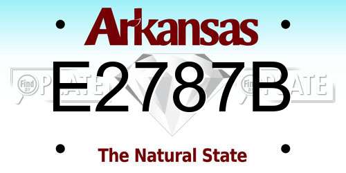 E2787B Arkansas License Plate