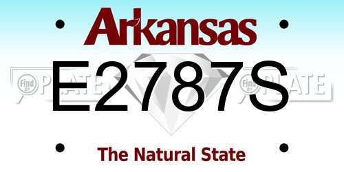 E2787S Arkansas License Plate