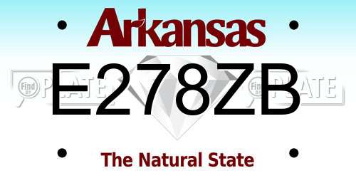 E278ZB Arkansas License Plate