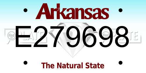 E279698 Arkansas License Plate