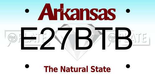 E27BTB Arkansas License Plate