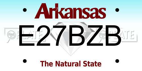E27BZB Arkansas License Plate