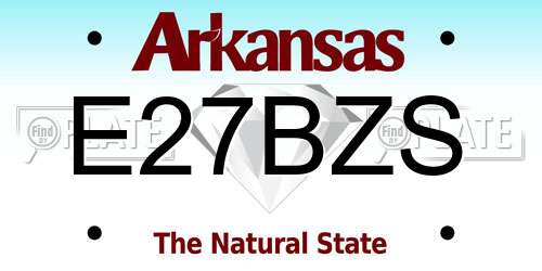 E27BZS Arkansas License Plate