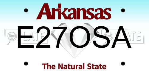E27OSA Arkansas License Plate