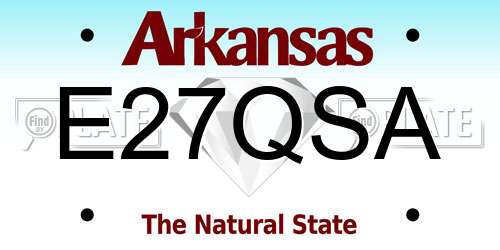 E27QSA Arkansas License Plate