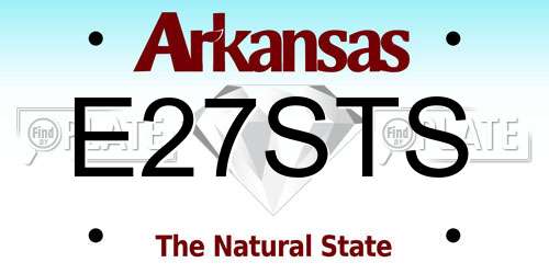 E27STS Arkansas License Plate
