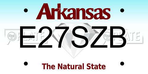 E27SZB Arkansas License Plate