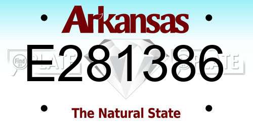 E281386 Arkansas License Plate