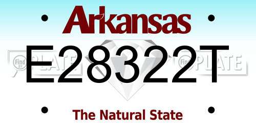 E28322T Arkansas License Plate