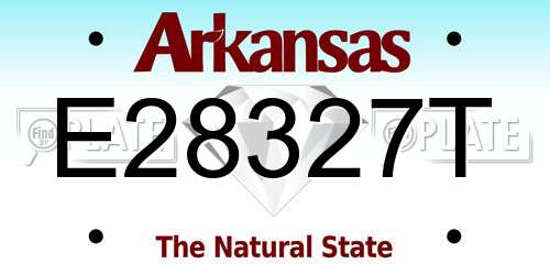 E28327T Arkansas License Plate