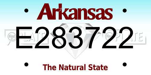 E283722 Arkansas License Plate