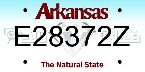 E28372Z Arkansas License Plate