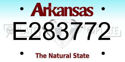 E283772 Arkansas License Plate