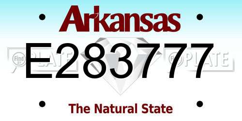 E283777 Arkansas License Plate