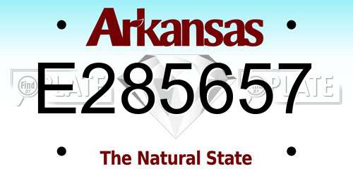 E285657 Arkansas License Plate