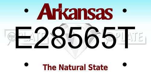 E28565T Arkansas License Plate