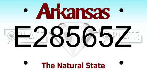 E28565Z Arkansas License Plate