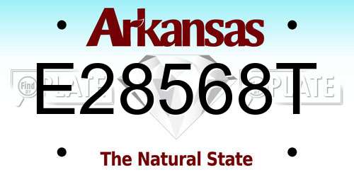 E28568T Arkansas License Plate