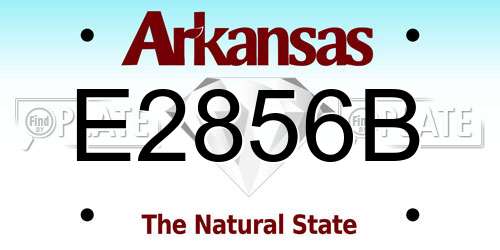 E2856B Arkansas License Plate