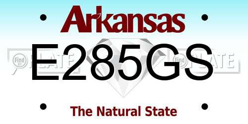 E285GS Arkansas License Plate
