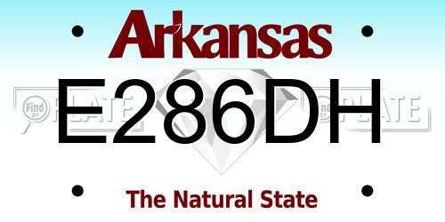 E286DH Arkansas License Plate
