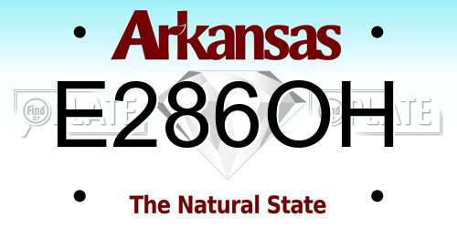 E286OH Arkansas License Plate