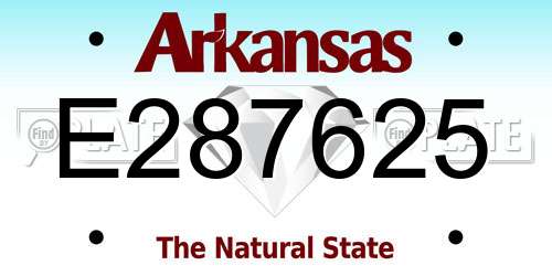E287625 Arkansas License Plate