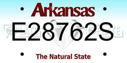 E28762S Arkansas License Plate
