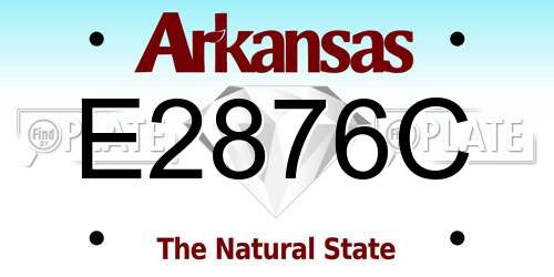 E2876C Arkansas License Plate