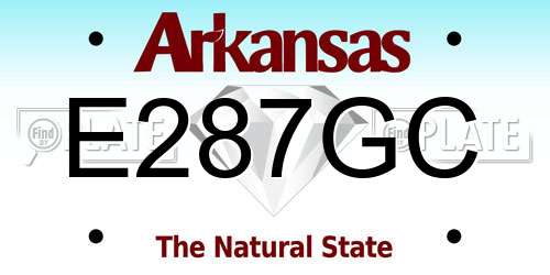 E287GC Arkansas License Plate