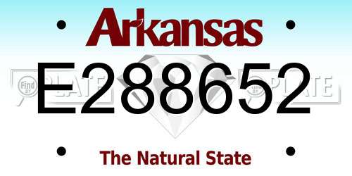 E288652 Arkansas License Plate