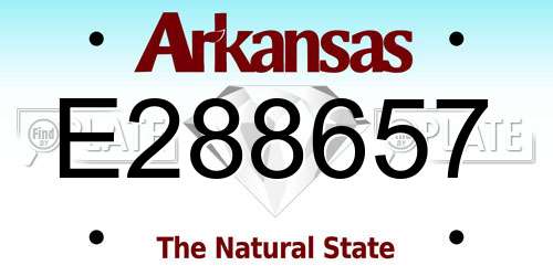 E288657 Arkansas License Plate