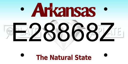 E28868Z Arkansas License Plate