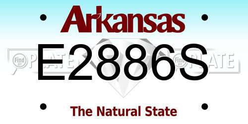 E2886S Arkansas License Plate