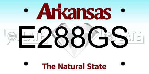 E288GS Arkansas License Plate