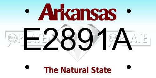 E2891A Arkansas License Plate
