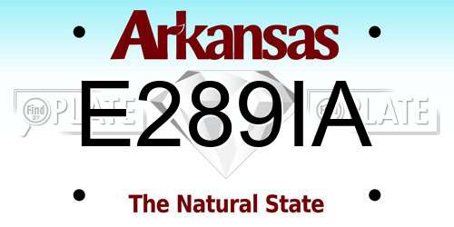 E289IA Arkansas License Plate