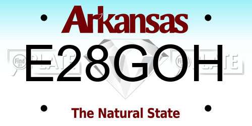 E28GOH Arkansas License Plate