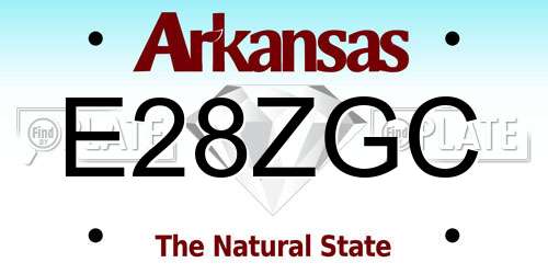 E28ZGC Arkansas License Plate