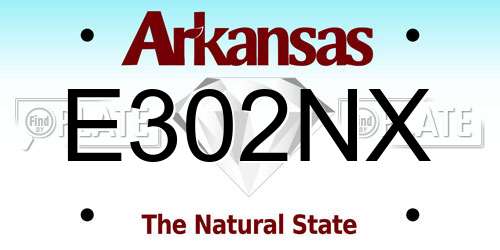 E302NX Arkansas License Plate