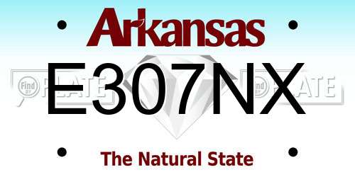 E307NX Arkansas License Plate