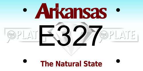 E327 Arkansas License Plate